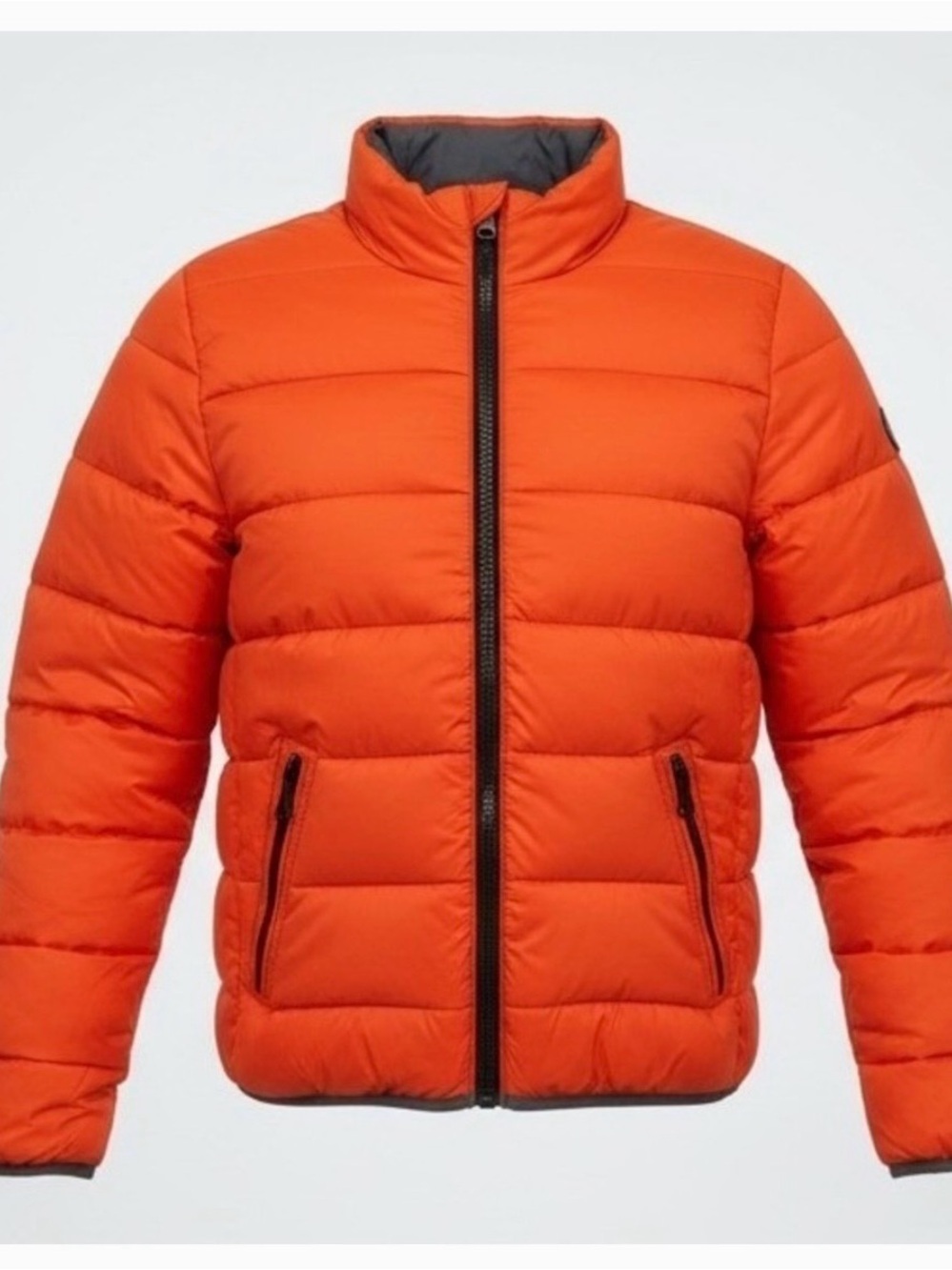 American Eagle Outfitters Neon Orange Puffer Jacket